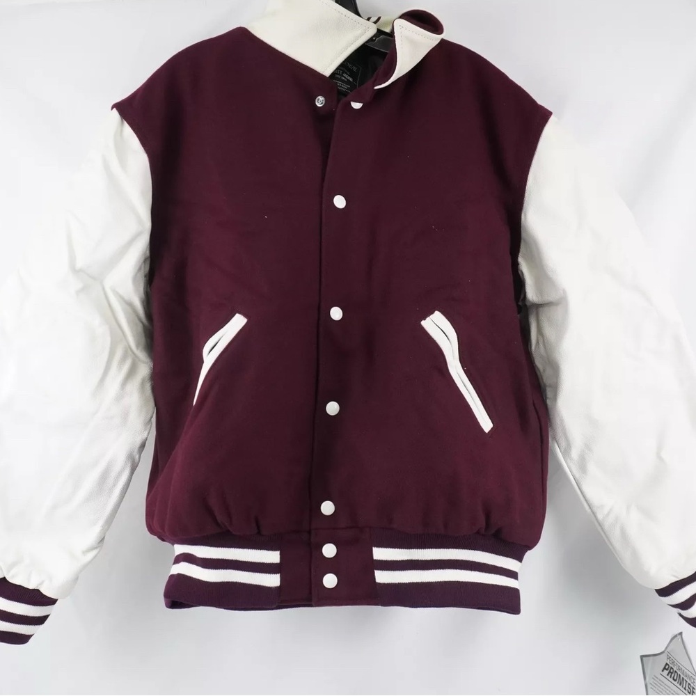 NWT [Holloway] "Patriots" Standard Varsity Jacket Maroon White Men's Size Medium - Picture 2 of 9